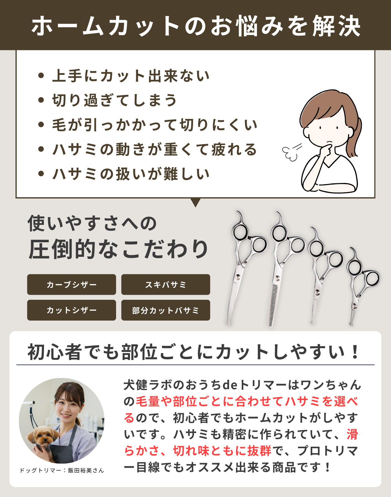 おうちdeトリマー 犬用 トリミングハサミセット
