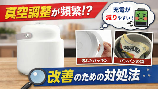 ReDOMEの「真空調整が頻繁で、充電の減りが早い…」と感じたときの対処法