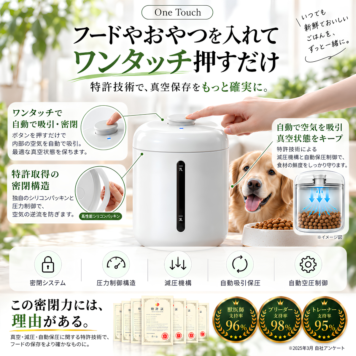 【10月末お届け予定】ReDOME Lite 全自動真空保存用機 7L