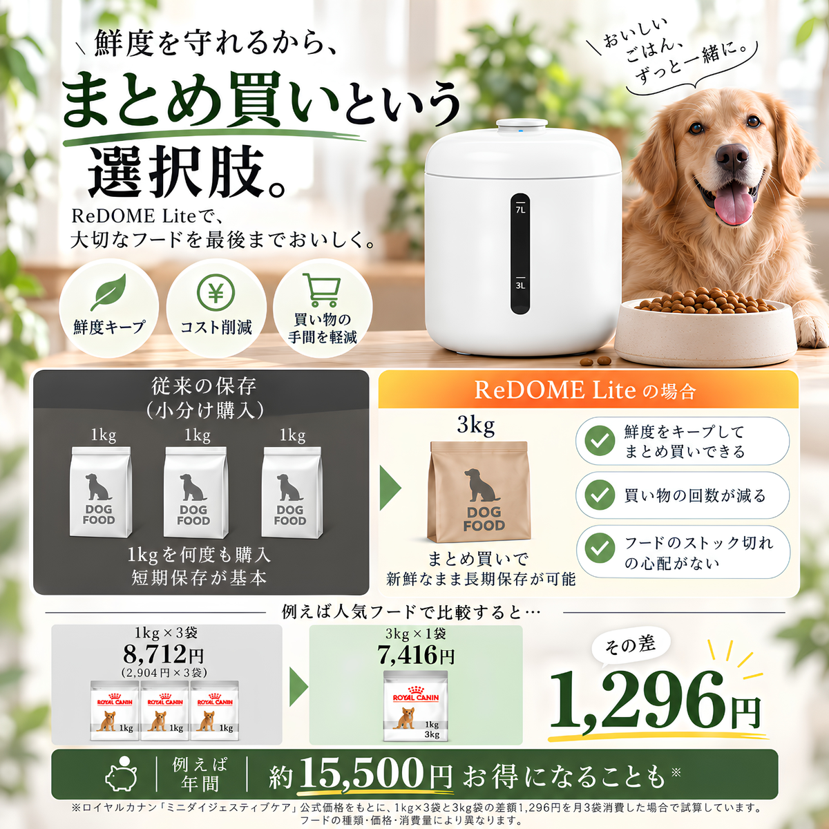 【10月末お届け予定】ReDOME Lite 全自動真空保存用機 7L